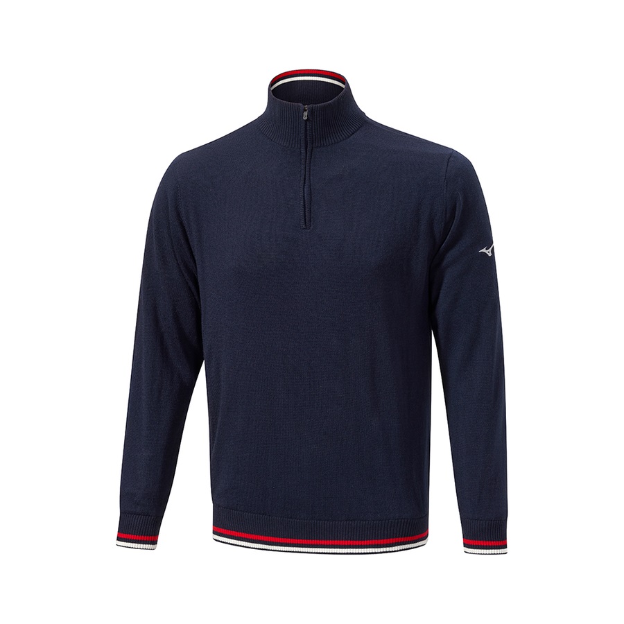 Deep Navy Men's Mizuno Windproof Jumper Tops | Philippines-701935