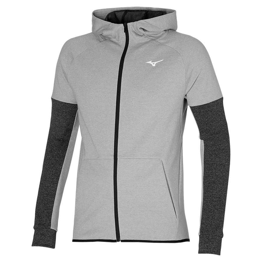 Grey Men's Mizuno Rb Sweat Hoodie | Philippines-182790