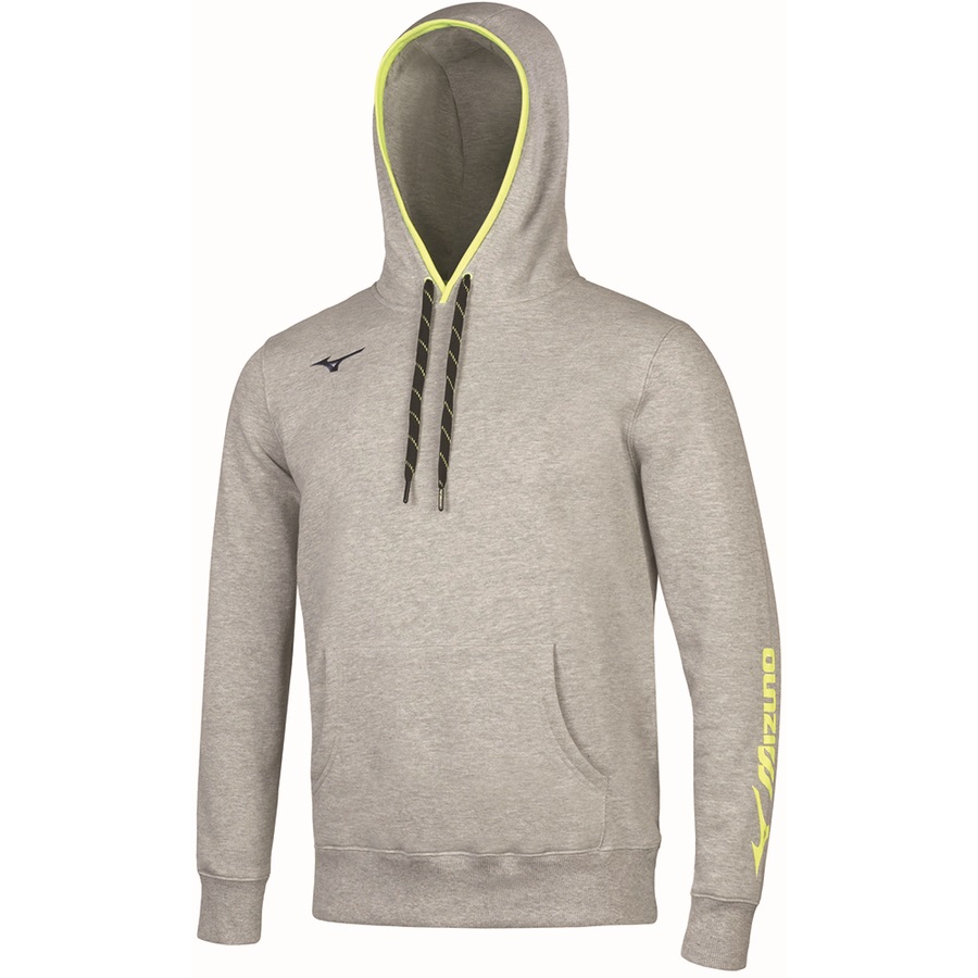 Grey Men's Mizuno Sweat Hoodie | Philippines-024675