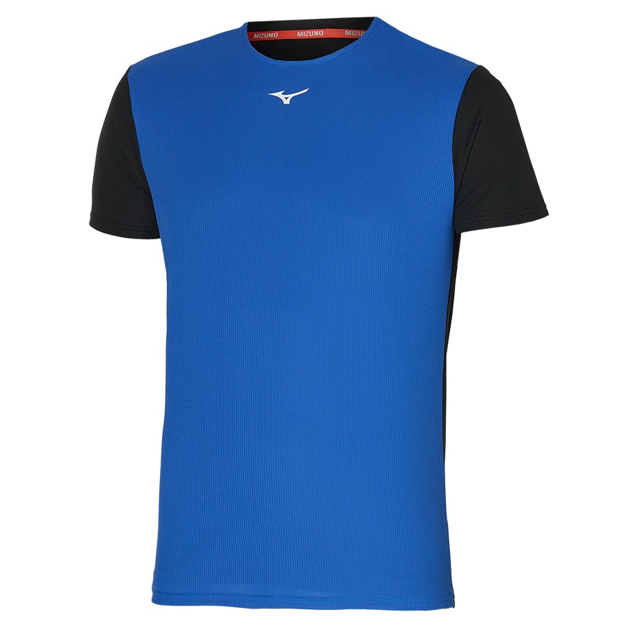 Navy Men's Mizuno Dryaeroflow Tee | Philippines-490158