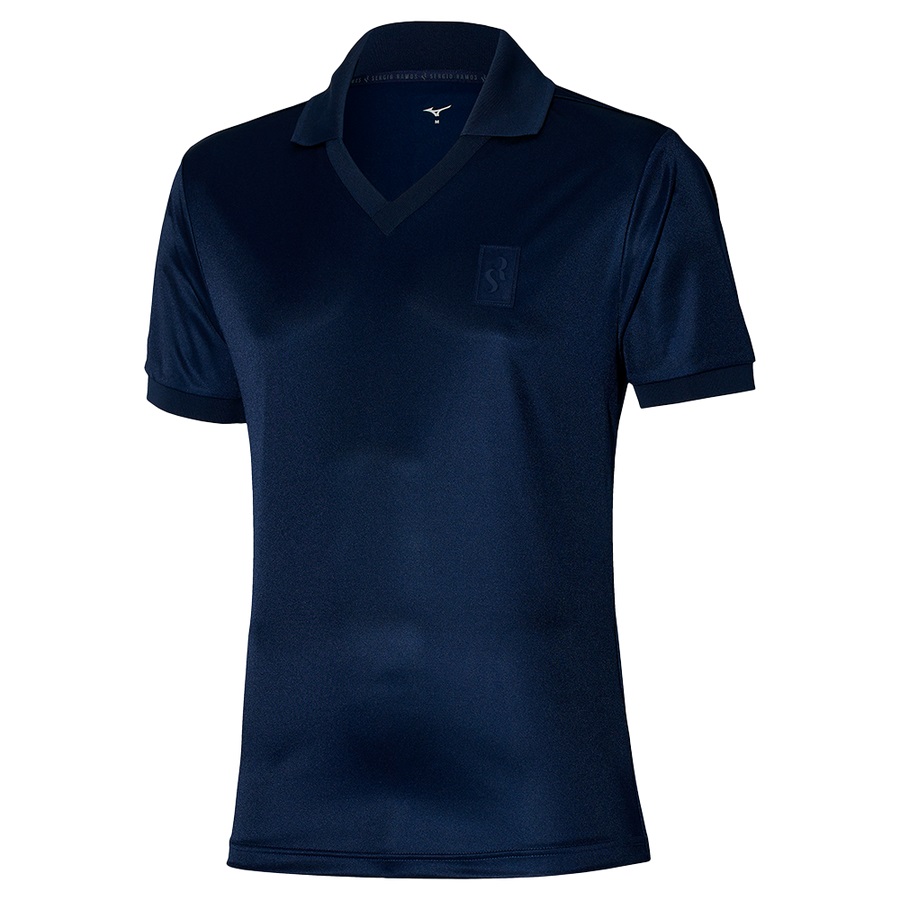 Navy Men's Mizuno Game Jersey SR Tops | Philippines-429780