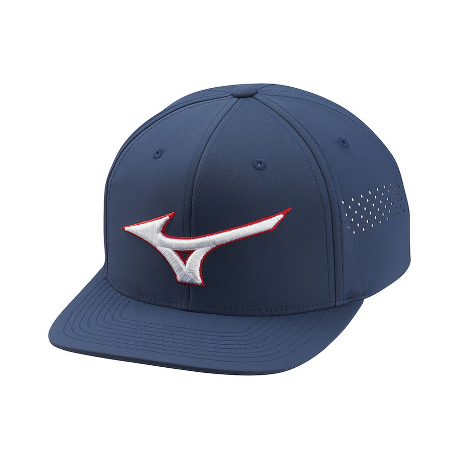 Navy Women's Mizuno Tour Flat Snapback Sports Headwear | Philippines-806732