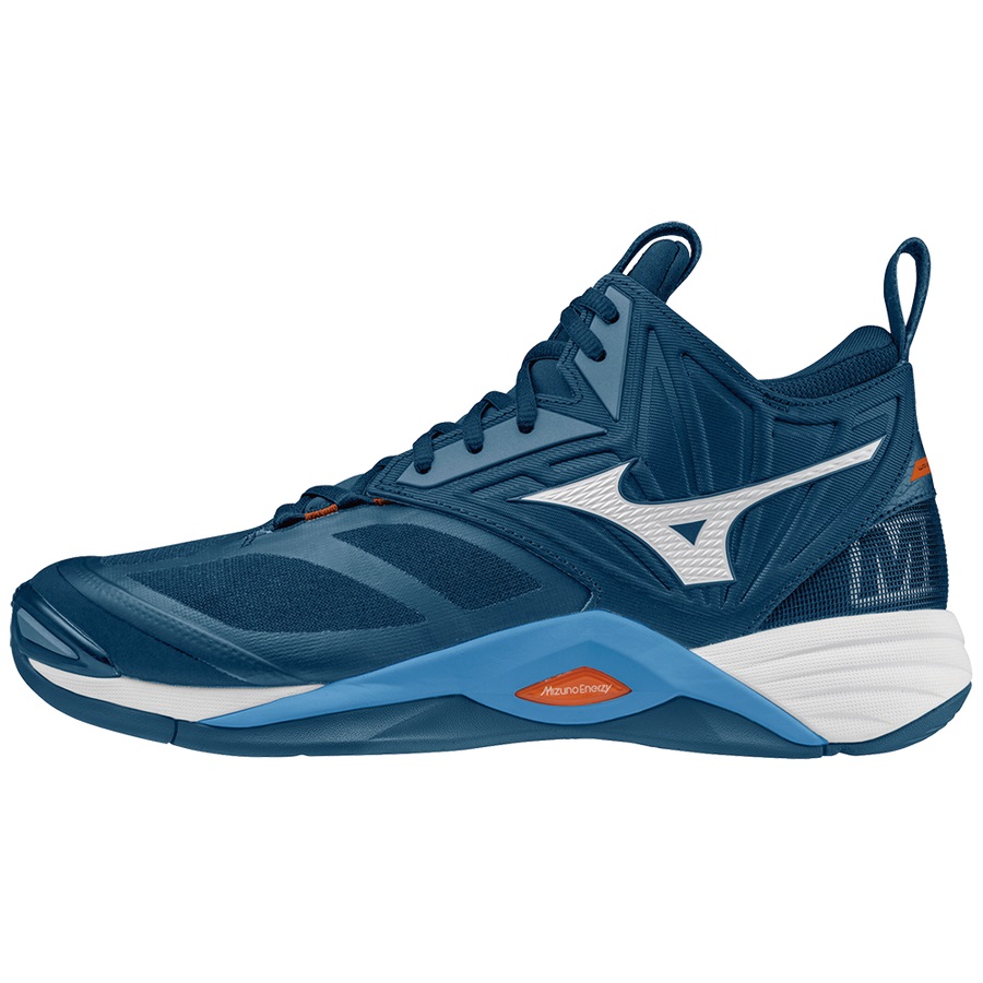 Navy Women's Mizuno Wave Momentum 2 Mid Volleyball Shoes | Philippines-067324