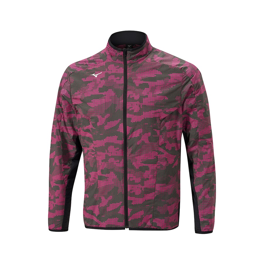 Pink Men's Mizuno Winter Stretch Full Zip Tops | Philippines-017823