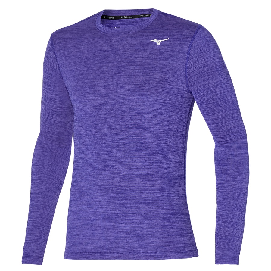 Purple Blue Men's Mizuno Impulse Core LS Tee | Philippines-924678