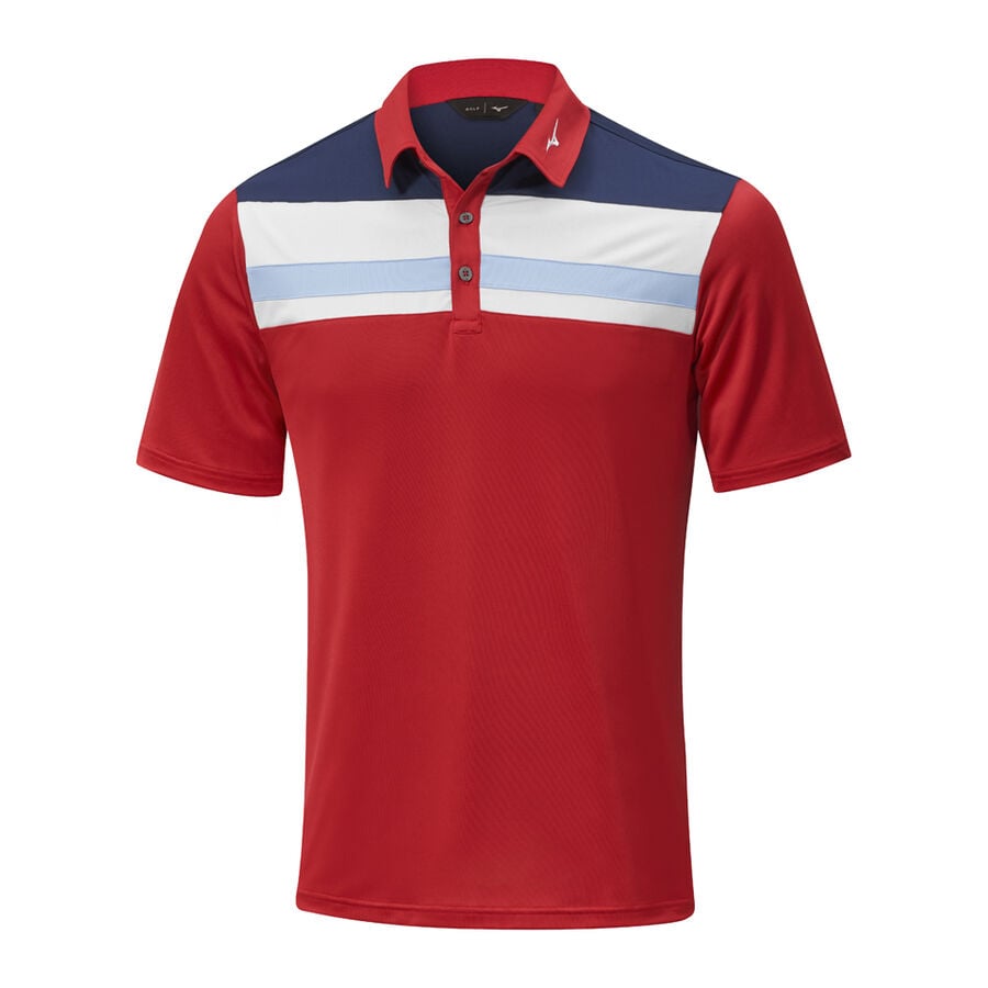 Red Men's Mizuno Quick Dry Citizen Polo Tops | Philippines-761295