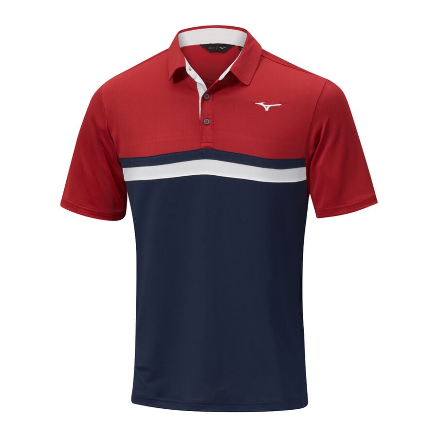 Red Men's Mizuno Quick Dry Horizon Polo Tops | Philippines-145802