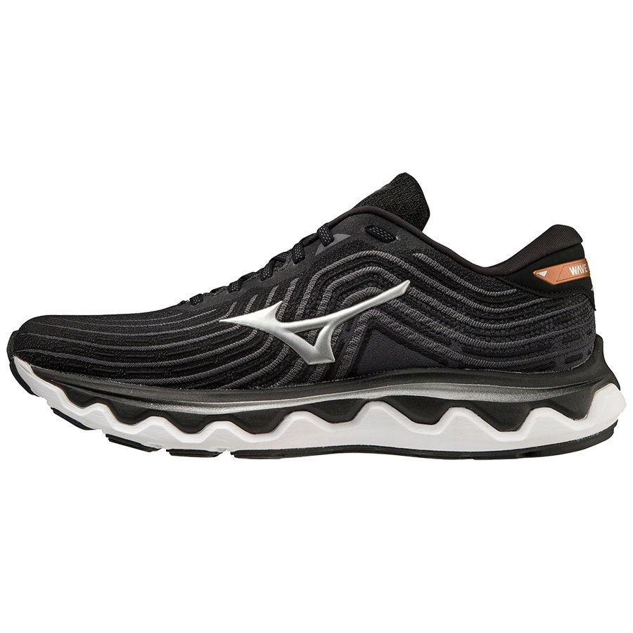 Silver / Orange Copper Men's Mizuno Wave Horizon 6 Running Shoes | Philippines-590436