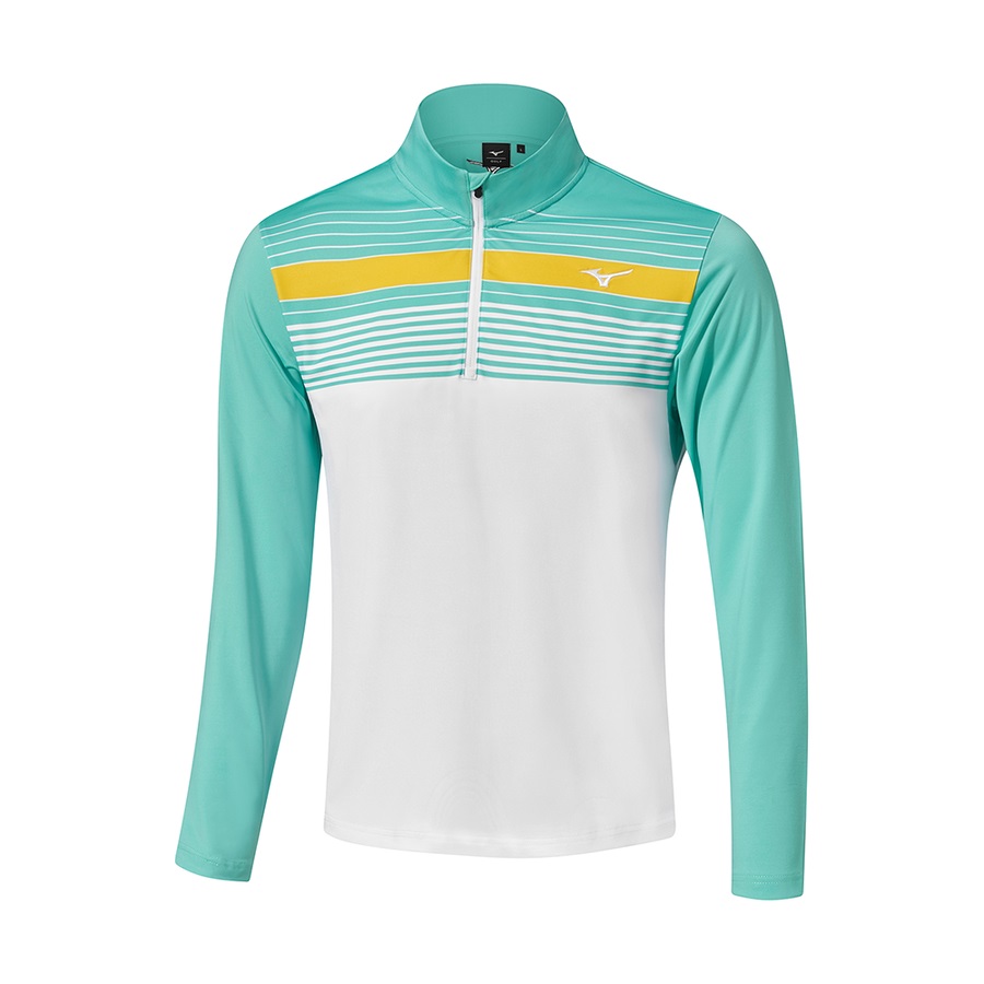 Turquoise Men's Mizuno Brz Elite ST 1/4 Zip Tops | Philippines-751683