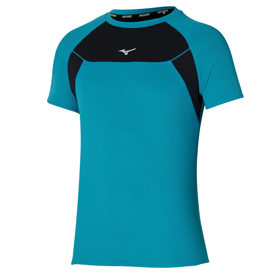 Turquoise Men's Mizuno Dryaeroflow Tee | Philippines-761240