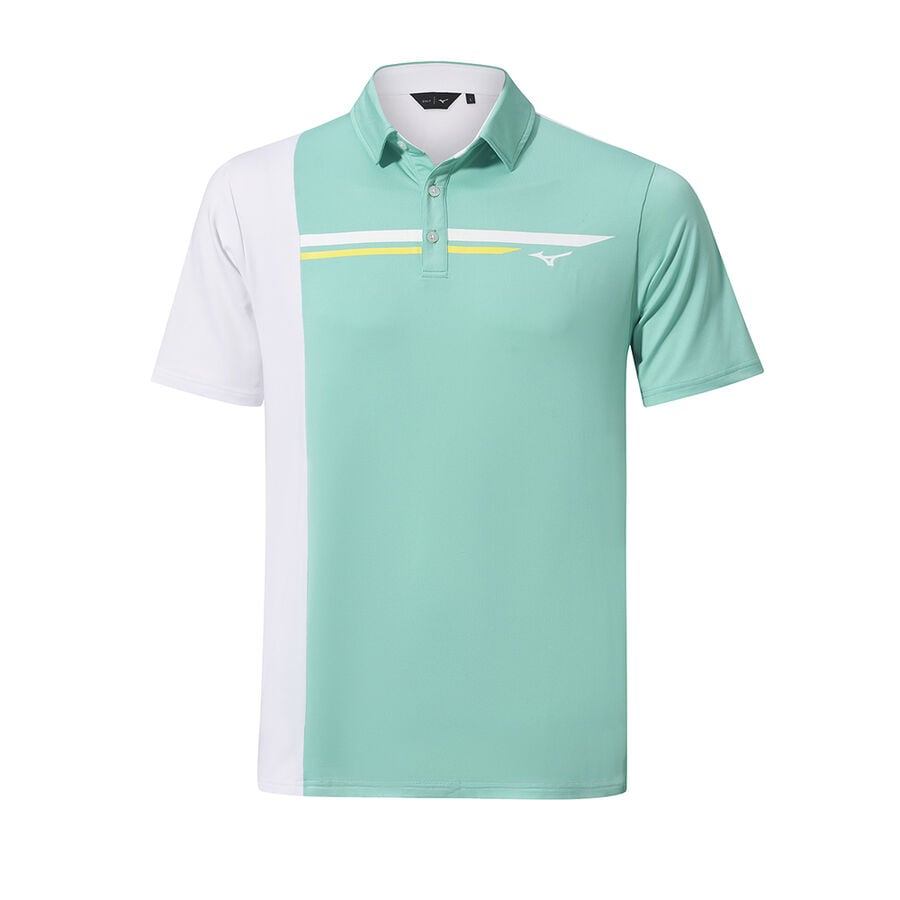 Turquoise Men's Mizuno QD Elite Panel Polo Tops | Philippines-387249