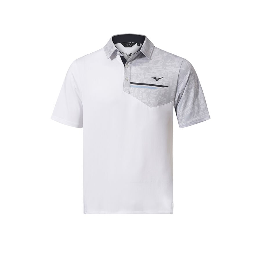 White Men's Mizuno QD Hazard Bloc Polo Tops | Philippines-365704