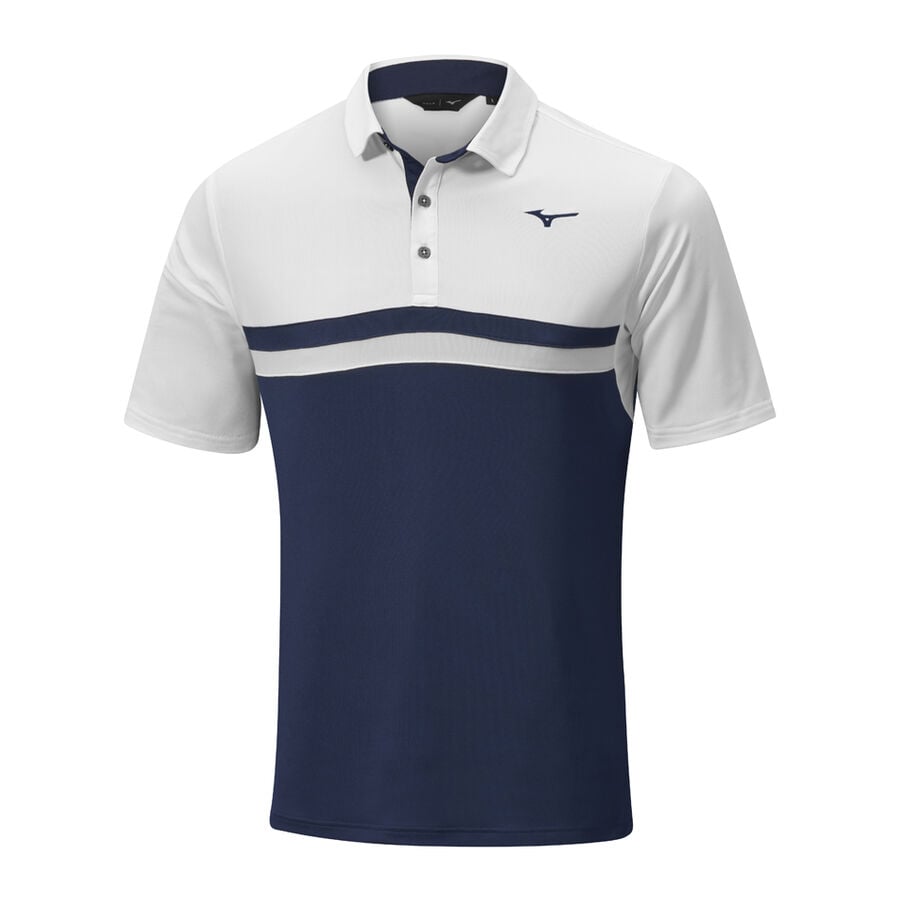 White Men's Mizuno Quick Dry Horizon Polo Tops | Philippines-642387