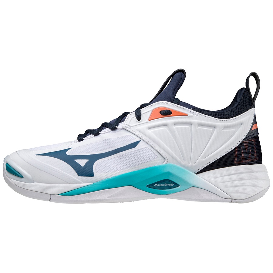 White Men's Mizuno Wave Momentum 2 Volleyball Shoes | Philippines-741839