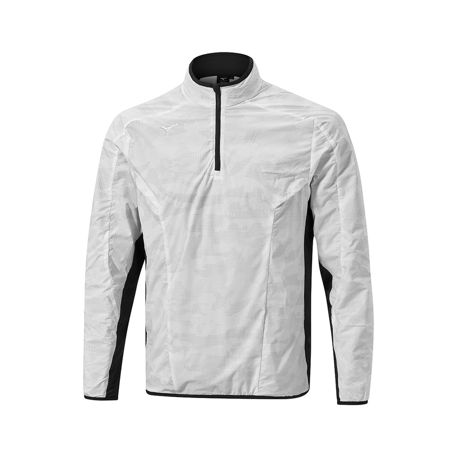 White Men's Mizuno Winter Stretch 1/4 Zip Tops | Philippines-894016