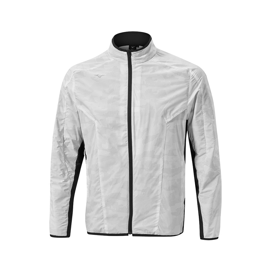 White Men's Mizuno Winter Stretch Full Zip Tops | Philippines-706812