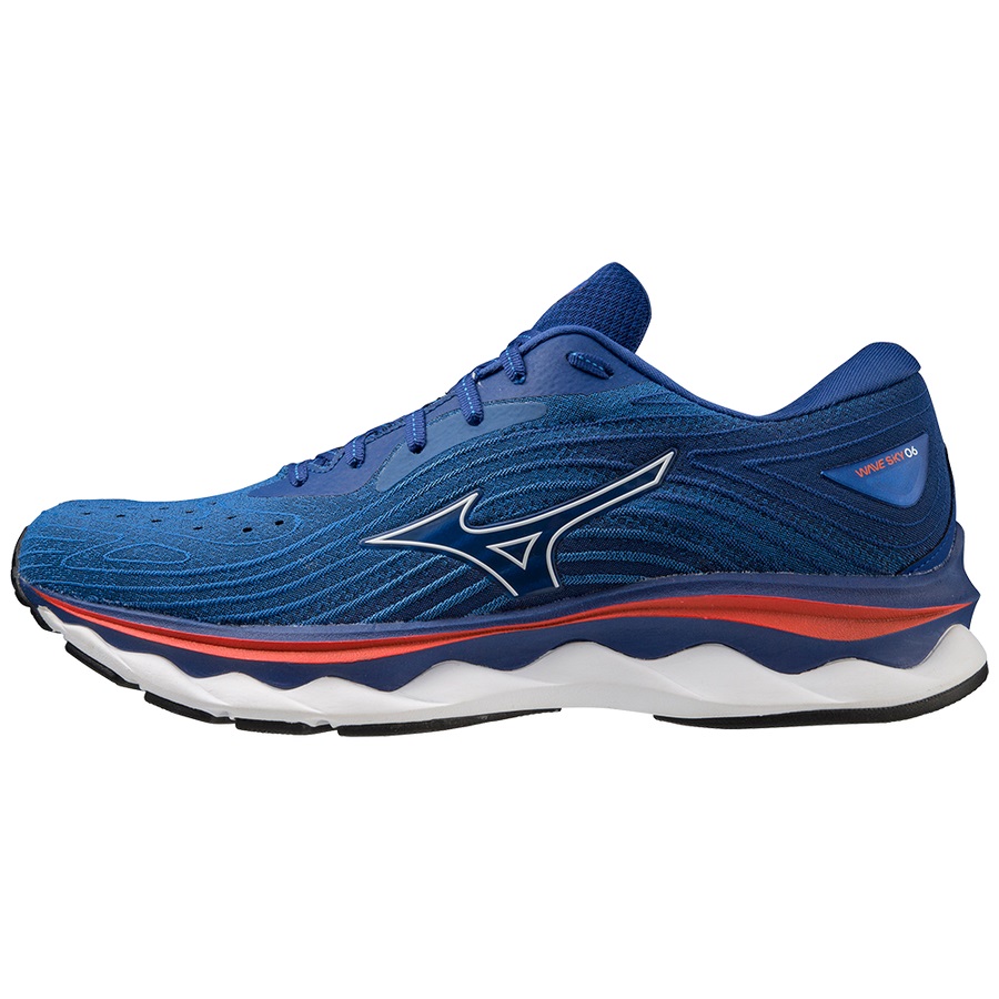 White / Pink Men's Mizuno Wave Sky 6 Running Shoes | Philippines-576291