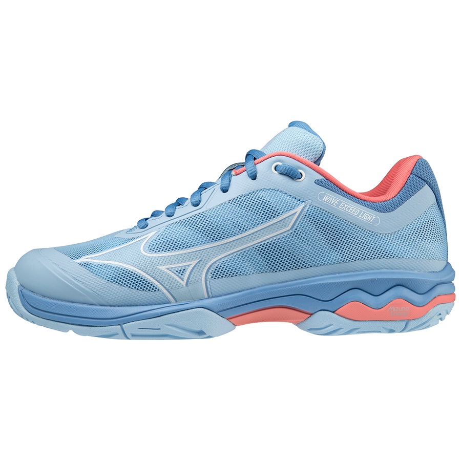 White / Rose Women's Mizuno Wave Exceed Light AC Tennis Shoes | Philippines-407682