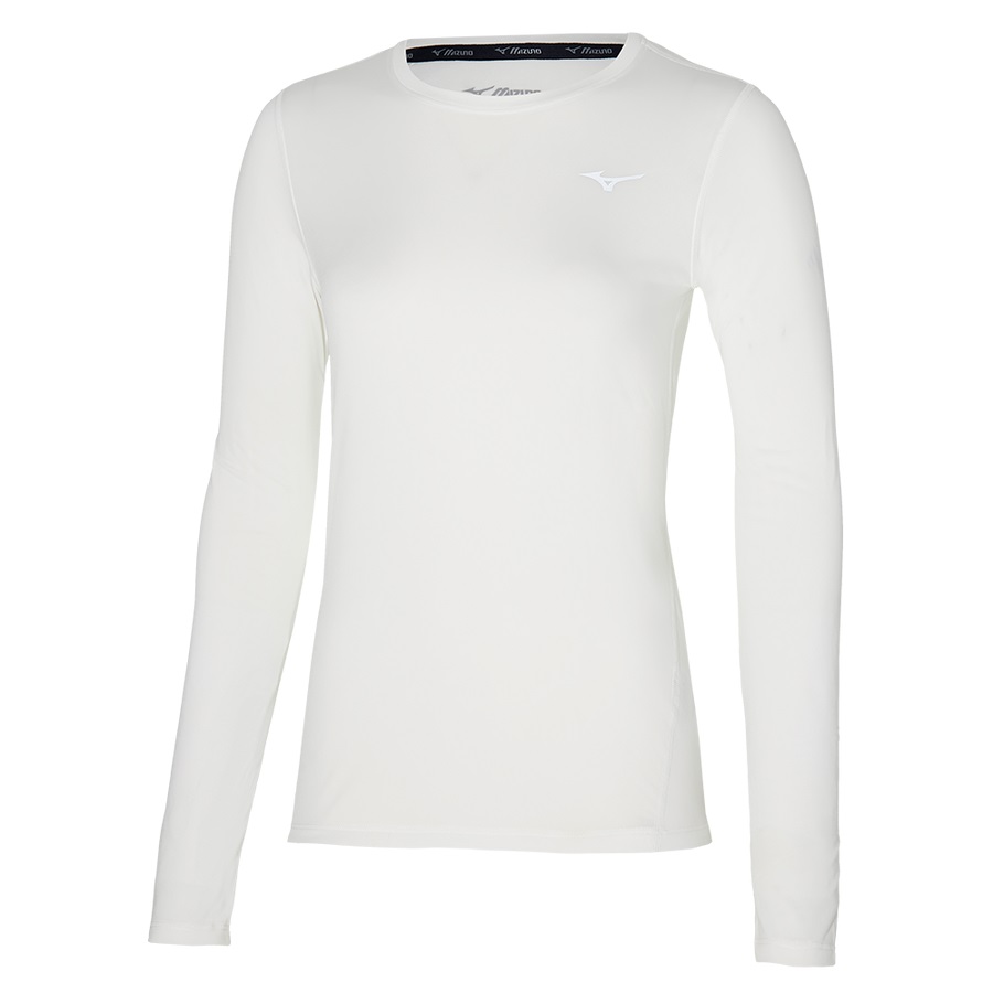 White Women's Mizuno Impulse Core LS Tee | Philippines-789134