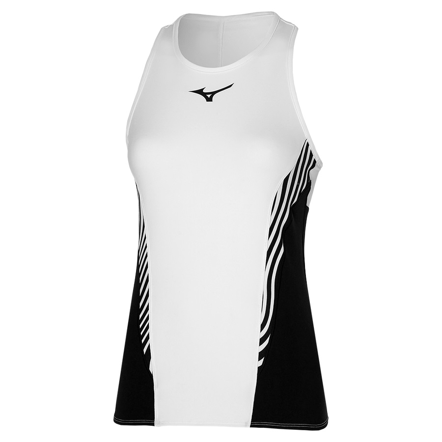 White Women's Mizuno Printed Tank | Philippines-236784