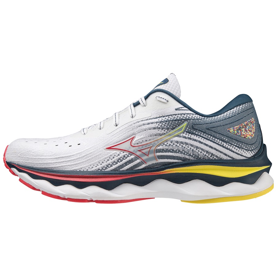 White Women's Mizuno Wave Sky 6 Running Shoes | Philippines-028974