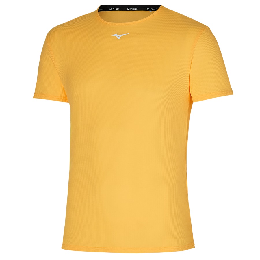 Yellow Men's Mizuno Dryaeroflow Tee | Philippines-208376